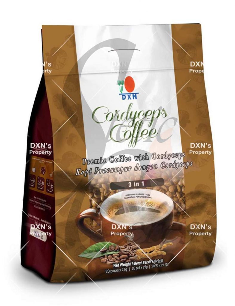 DXN Cordyceps Coffee 3-in-1 – 6 Packs (20 Sachets Each) Instant Coffee With Cordyceps Sinensis