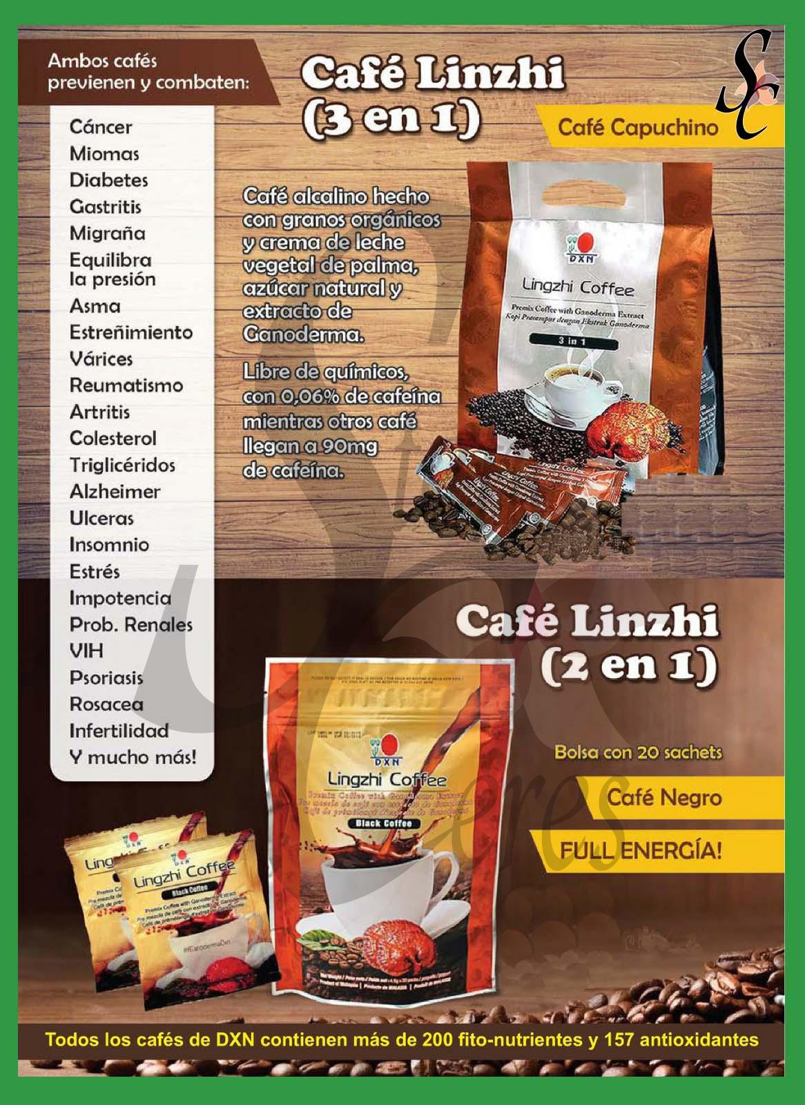 Cafés ganoderma que previenen y combaten diferentes dolencias: Café negro y Capuchino